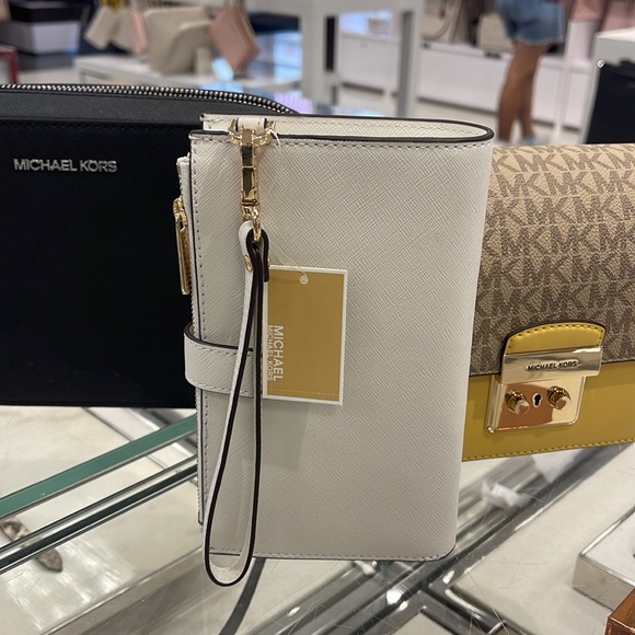 MICHAEL KORS LARGE DOUBLE ZIP WRISTLET WALLET PHONE CASE CLUTCH 
Optic White
NWT - Picture 7 of 16